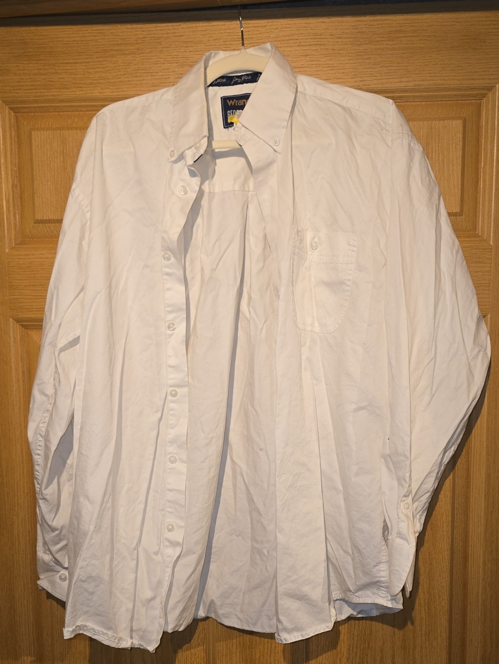 Wrangler White Long-Sleeve Button-Up Shirt